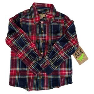 Maximus Rex Boys Red Plaid Shirt